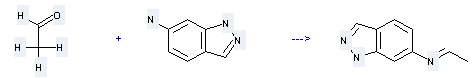 6-Aminoindazole can be used to produce ethylidene-(1H-indazol-6-yl)-amine with acetaldehyde